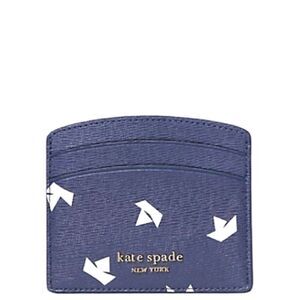 KATE SPADE PAPER BOATS CARDHOLDER IN SQUID INK